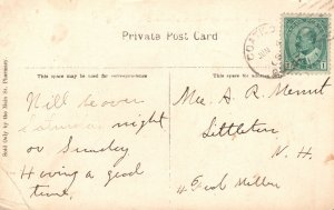 Vintage Postcard 1910's Coaticook Academy From The River Quebec Canada