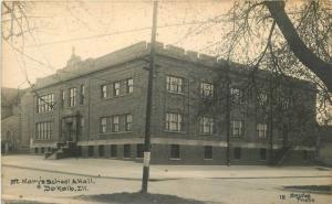 Brooks Dekalb Illinois St Mary's School Hall 1910 RPPC Photo Postcard 12887