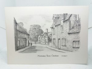 Missenden Road Chesham Buckinghamshire Vintage Sketch Drawing Postcard