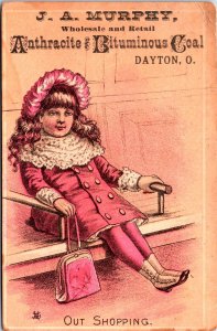 Vintage Cute Little Girl  J. A Murphy Company Victorian Trading Card Dayton, OH