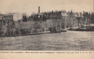 Postcard Chestnut Hill Academy Main Building + Gym Chestnut Hill PA