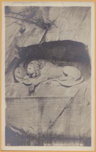 RPPC-Lucerne, Switzerland-Lowendenkmal-The Lion Monument, or the Lion of Lucerne