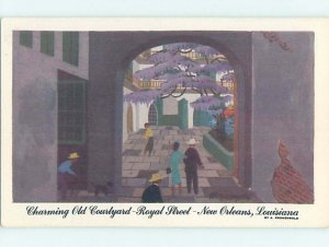 Unused Linen STREET SCENE New Orleans Louisiana LA hp2126
