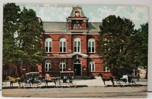 Hagerstown Md Court House Horse Draw Carriages Trolly Rails Postcard E1