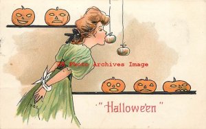 Halloween, Leubrie & Elkus No 2215-2, JOLs Watching Woman Bite Apple on String