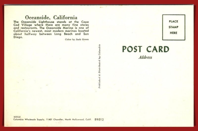 California, Oceanside - Lighthouse At Cape Cod Village - [CA-856]