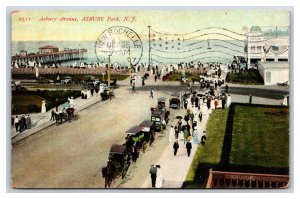 Birds Eye View Asbury Avenue Asbury Park New Jersey NJ DB Postcard W11