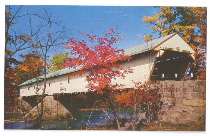 Covered Bridge Postcard New Hampshire Redstone Saco River NH