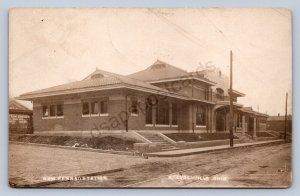 J87/ Steubenville Ohio RPPC Postcard c1910 Pennsylvania Railroad Depot 1687