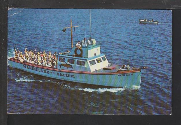 Coastal Boat,Marineland of the Pacific Postcard BIN 