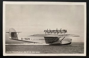 Mint Real Picture Postcard Dornier DOX Giant Seaplane Departure Scene 1929