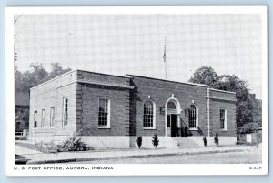 Aurora Indiana IN Postcard U. S. Post Office Building Exterior c1920's Antique