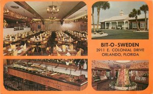 Postcard Florida Orlando Bit-O-Sweden restaurant interior Deutsch  23--3164