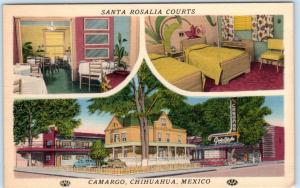 CAMARGO, CHIHUAHUA Mexico  Roadside  SANTA ROSALIA COURTS  ca 1940s  Postcard