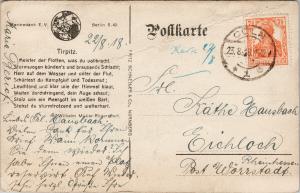 Alfred Tirpitz Portrait Commander of Kaiser's Navy Germany w Stamp Postcard E57