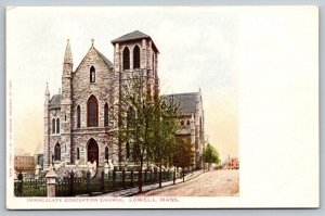 Vintage Massachusetts Postcard -  Immaculate Conception Church   Lowell   c1907