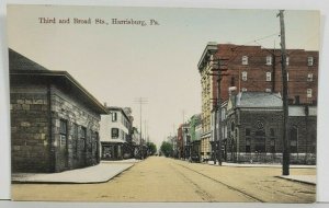 Harrisburg Pa Third and Broad Sts Postcard P16