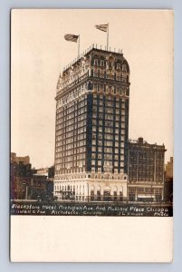 RPPC BLACKSTONE HOTEL MICHIGAN AVE CHICAGO ILLINOIS REAL PHOTO POSTCARD (1910)