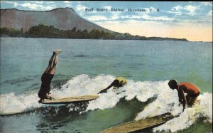 Surf Boards Surfing Hawaii HI Honolulu c1915 Postcard