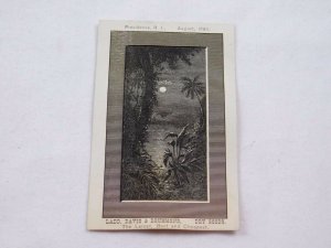 1880 Ladd Davis & Drummond Dry Goods Deeply Engraved Copper Plate Bayou Moon F45