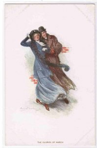 Glories of March Couple a/s Underwood postcard