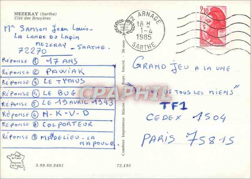 Postcard Modern Mezeray (Sarthe) Cite des Bruyeres