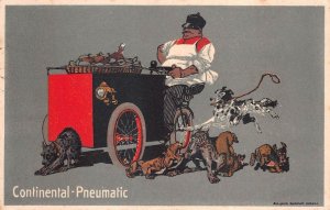 CONTINENTAL PNEUMATIC TIRES GERMANY WW1 MILITARY FELDPOST AD POSTCARD 1918