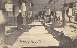 Interior of Barracks at Camp Lee Camp Lee, Virginia, USA Military 1918 