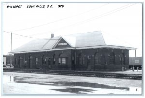 c1979 B-N Depot Sioux Falls South Dakota Train Depot Station RPPC Photo Postcard