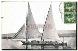 Old Postcard Geneva On The Lake Leman boat