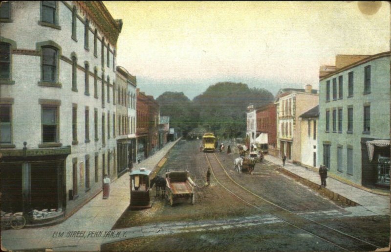 Penn Yan NY Elm St. c1910 Postcard