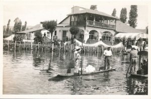 RPPC Xochimilco, Mexico - Assuming boating on Canals of Xochimilco