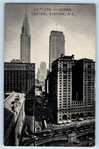 Central Station New York Postcard 42nd Str. Grand Exterior Building Railway 1940