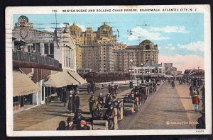 New Jersey ATLANTIC CITY Winter Scene Rolling Chair Parade Boardwalk pm1928 WB