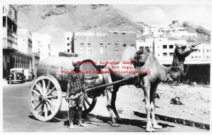 Yemen, Aden, RPPC, Water Seller, Camel, Dick Ketchian Photo