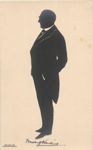 H42/ Interesting RPPC Postcard c1910 Silhouette Warren G. Harding President 22