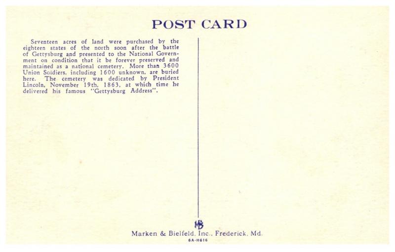 Pennsylvania Gettysburg   U.S.National Cemetery