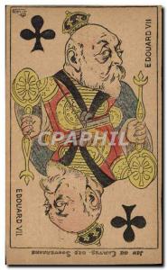 Postcard Old Satirical Political Map to play Edward VII