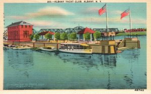 Vintage Postcard 1944 Yacht Club Oldest Organized Yacht Club Albany New York NY