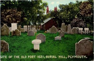 Massachusetts Plymouth Burial Hill Cemetery Site Of Old Fort Circa 1621