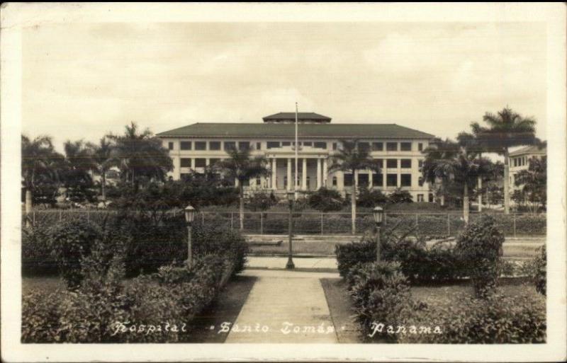 Panama Santo Tomas Hospital c1930s Real Photo Postcard
