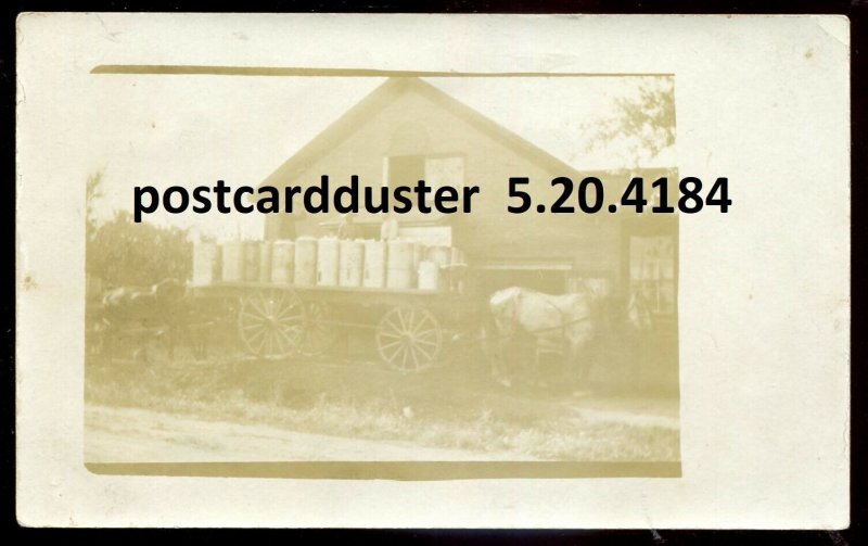 h2649 - REAL PHOTO POSTCARD 1910s Delivery Wagon