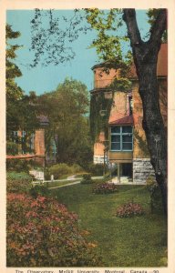 Vintage Postcard The Observatory McGill University Building Montreal Canada