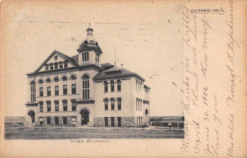 Guthrie Oklahoma High School Exterior Vintage Postcard JF360339