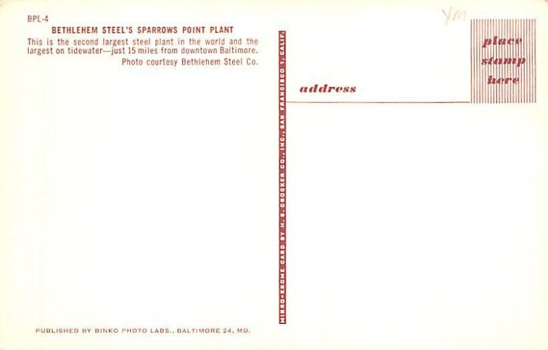 Bethlehem Steel's Sparrows Point Plant Baltimore, Maryland MD