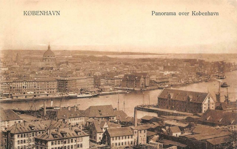 Panorama over København Copenhagen Denmark c1910s Vintage Postcard