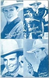 WESTERN MOVIE STAR Arcade Card 4 views Bob Steele, etc  c1940s