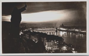 Hungary Budapest View With The St. Gellert Monument Vintage RPPC C096