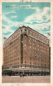 Cleveland Ohio, Hotel Auditorium Historical Landmark Building Vintage Postcard