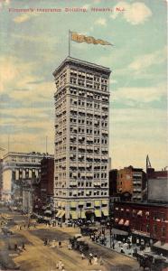 Newark New Jersey~Firemen's Insurance Bldg~Western Union~Busy Street Scene~1914